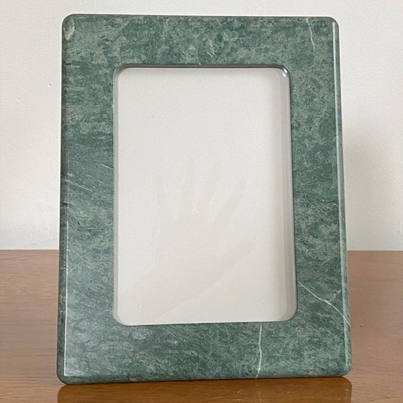 Vintage mirror in green marble frame, made in Taiwan - Picture 2 of 12
